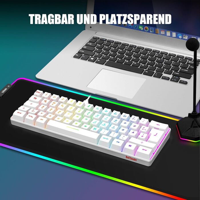 RedThunder Бездротовий комплект клавіатури та миші для геймінгу, QWERTZ DE, для PC, MAC, PS5, Xbox, офісу