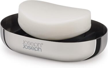 Joseph Joseph EasyStore - Luxury Quick Drain Soap Dish Holder made of Stainless Steel with Drip Tray - Steel