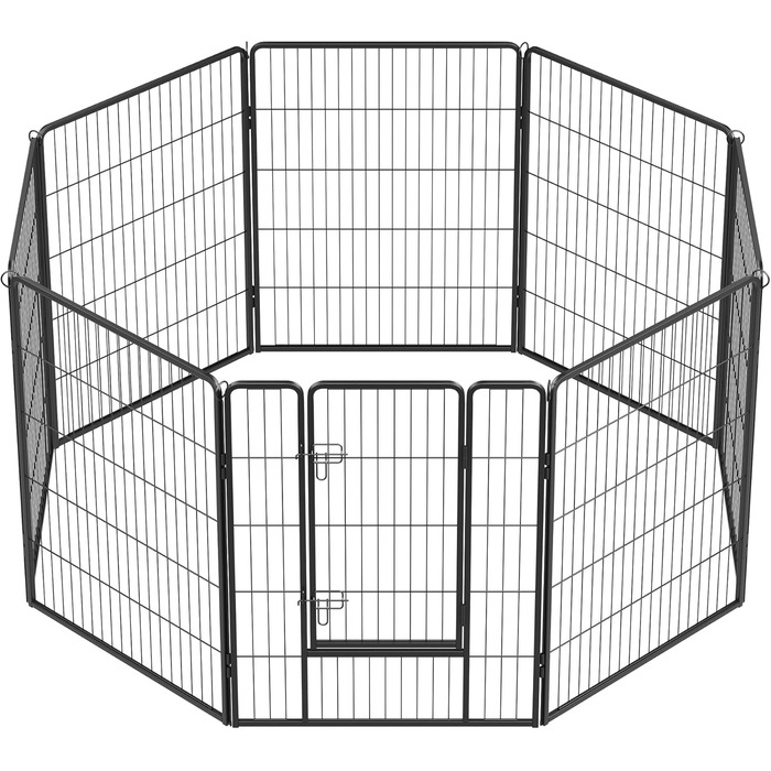 Вольєр для тварин Feandrea Freilaufgege, XXL (77 x 100 см), чорний, з 8 панелей, DIY, для дому та вулиці