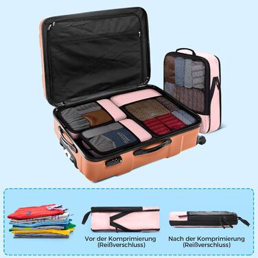 Набір кубиків для пакування багажу BAGLHER - Компактний органайзер для подорожей, рожевий