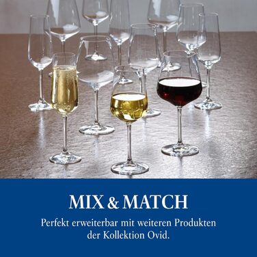 Набір келихів Villeroy & Boch Ovid для червоного вина, 4 шт., 590 мл, 21,5 см, кришталеве скло, придатні для миття в посудомийній машині. Сучасний, елегантний, класичний дизайн