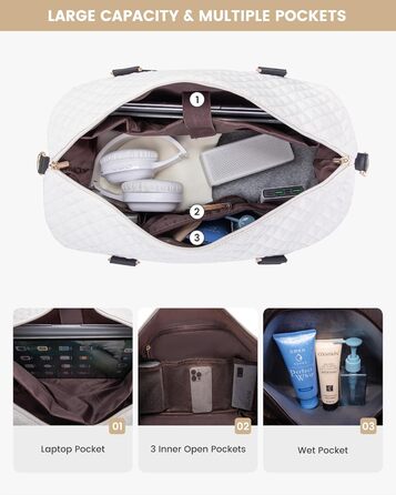 Спортивна дорожня сумка LOVEVOOK для жінок, велика, ручна поклажа, для подорожей, вихідних, сімейного відпочинку, сумка для лікарні/перевдягання, сауна, басейн, XXL, 2 шт. (Бежевий, Чорний)