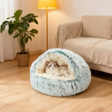 М'яке ліжко для собак та котів у формі мушлі, тепле, зручне, миється, 65x65 см (зелене)