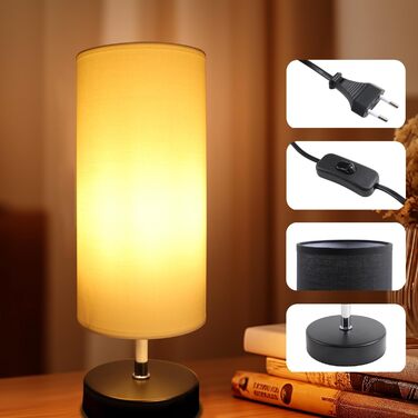 Настільна лампа 2 шт. з LED 6W, E27, 3 колірні температури, пам'ять, для спальні/вітальні