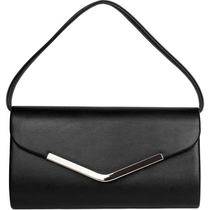 Клатч жіночий styleBREAKER темно-синій, вечірня сумочка-конверт з металевою оздобою та знімним ланцюжком 26x5.5x14.5 см