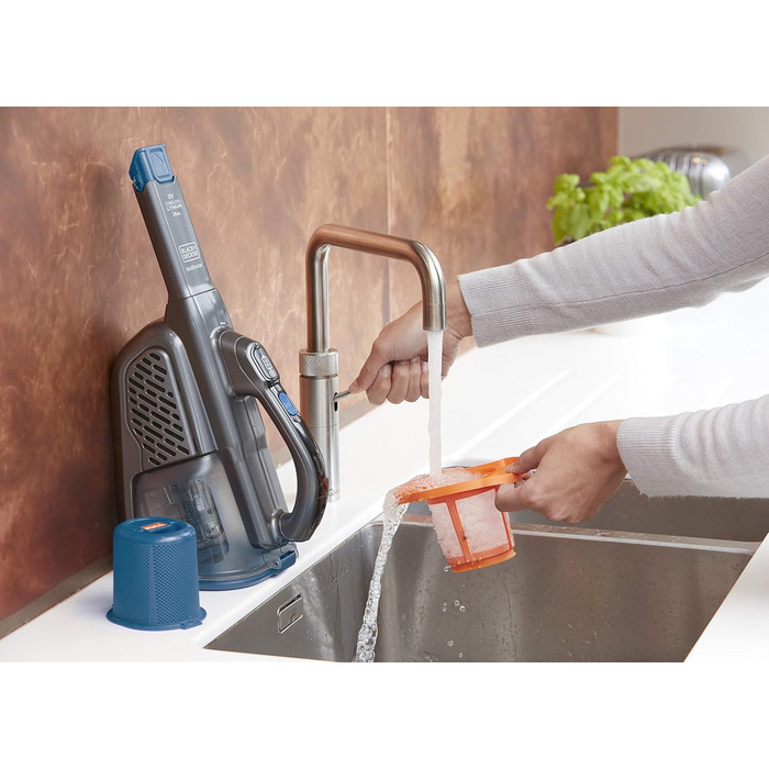 Акумуляторний пилосос ручний BLACK+DECKER BHHV315J Lithium Dustbuster 12V, 20AW, циклонна система, безмішковий, титаново-синій