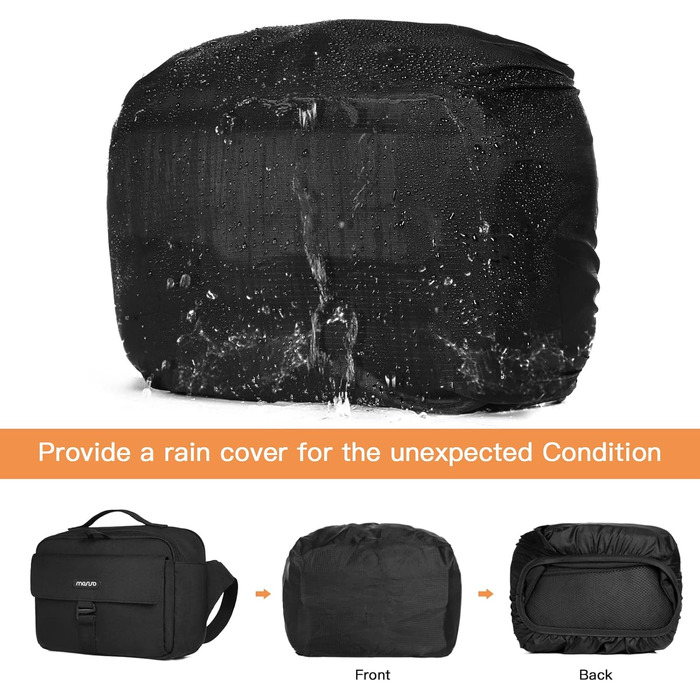 Сумка на плічо MOSISO для камери: DSLR, SLR, беззеркальна, з підкладкою та захистом від дощу. Сумісна з Canon, Nikon, Sony. Чорний колір.