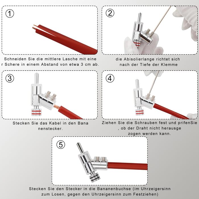 Комплект бананових роз'ємів Monosaudio BA1403, родієве покриття, закритий тип для акустичних кабелів та домашнього кінотеатру, 8 шт.