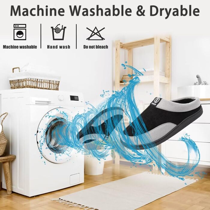 Чоловічі халапи з піною Memory Foam, антиковзкі тапочки для дому та вулиці, розмір 40-51, 44/45 EU, чорний