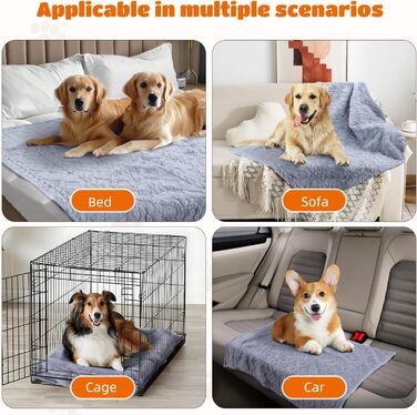 Водонепроникний коврик для собак Nobleza XXL (203 x 152 см), м'який та пухнастий, для собак та котів, можна прати в пральній машині, двосторонній чохол для захисту дивану, (M (100 x 75 см), світло-блакитний)