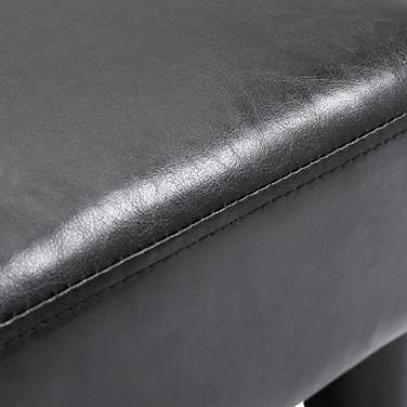 HOMCOM Chesterfield Ottoman Footstool Bench from Faux Leather Black 40x30x24cm Stylish & Comfortable for Living Room & Hallway