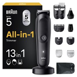 Braun Multigroom Series 5 AIO5545: Триммер 9-в-1 для бороди, волосся та тіла, водонепроникний, з 13 насадками