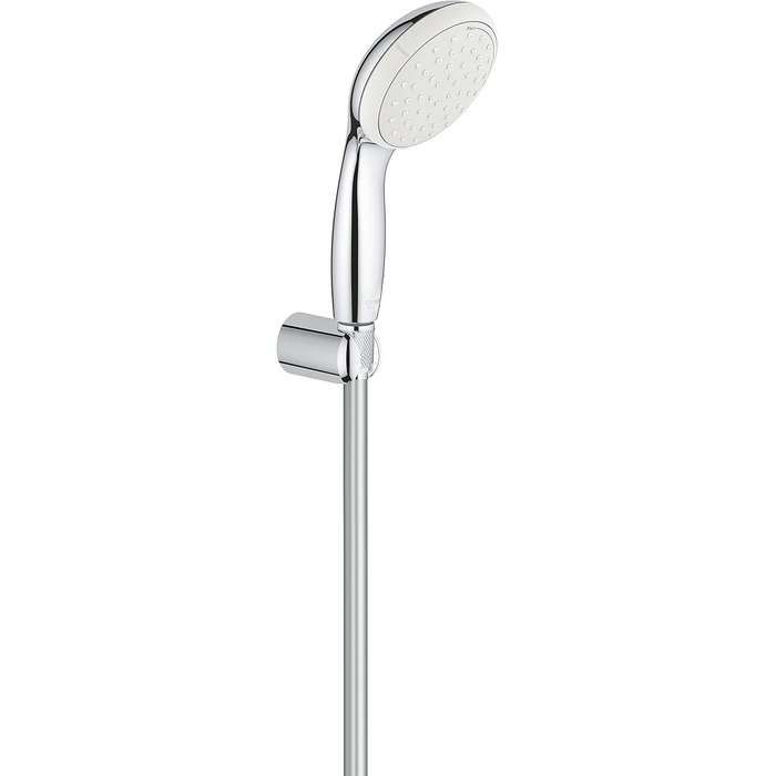 GROHE water-saving hand shower head, Tempesta 100 set including adjustable wall holder, EcoJoy, 2 spray patterns, 2779810E