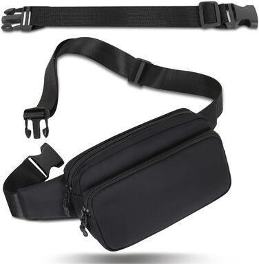 Чоловіча/жіноча поясна сумка на пояс, унісекс, чорна, з регульованим реміннем, 30 см, для подорожей, прогулянок з собакою, туризму