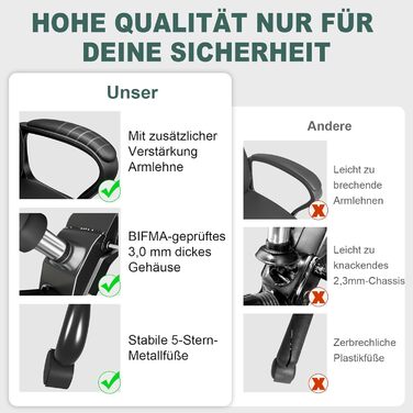 Офісне крісло BASETBL для роботи та ігор, 150 кг, ергономічне, з PU шкіри, регульоване, з м'якими підлокітниками, функція гойдання (Червоний)