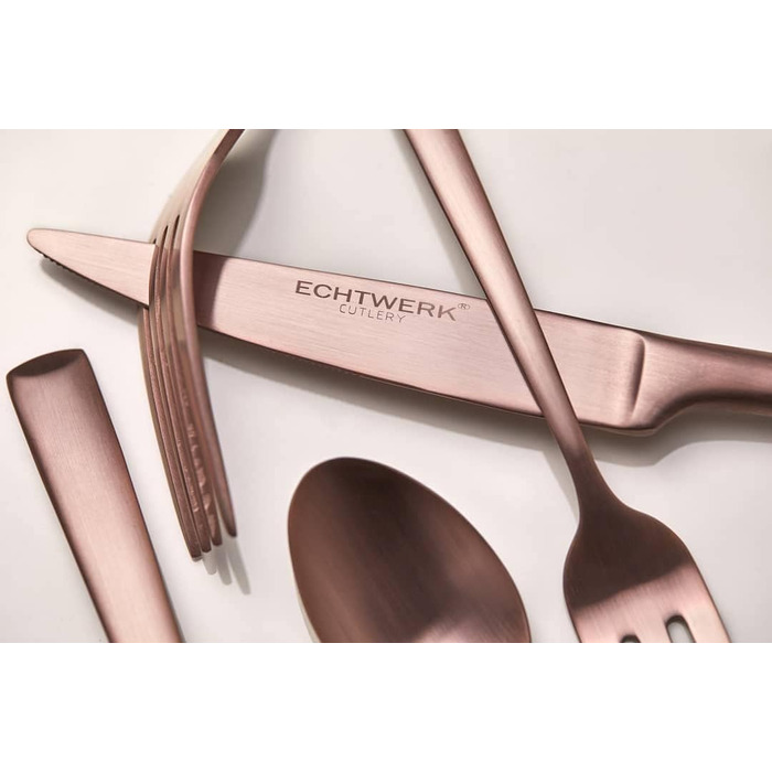 ECHTWERK Avelino Flatware Set, Bronze Edition, 20-Piece, Dinnerware Set for up to 4 People, 18/10 Stainless Steel, Matte Finish, High-Quality Cutlery Set, for Dining Table, Table Decoration for Weddings & Festive Tables