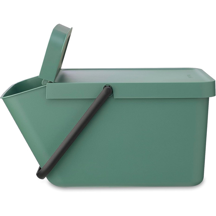Сміттєвий кошик з кришкою Brabantia Sort & Go 16-20 л, для сортування відходів та тари, світло-зелений (Fir Green)