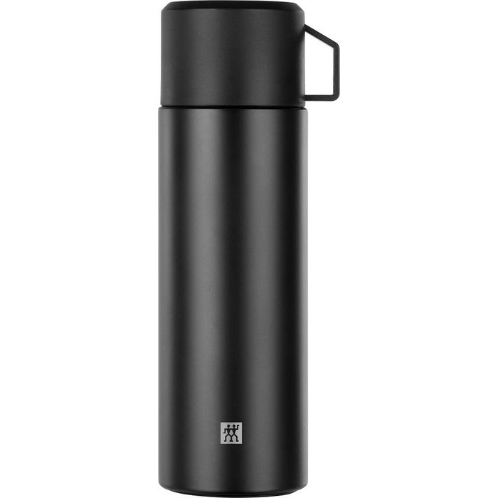 ZWILLING Thermo Insulated Flask, Integrated Cup, Thermos, Double-Walled Insulation, 1 L, Height: 28.1 cm, Black, small
