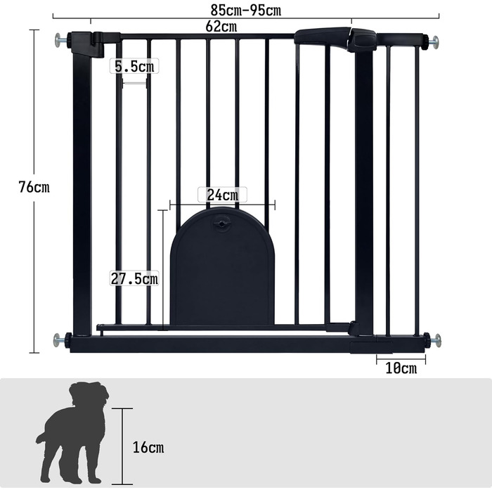 Захист для сходів HENGMEI: автоматичні металеві ворота для дитячої безпеки (85-95 см)