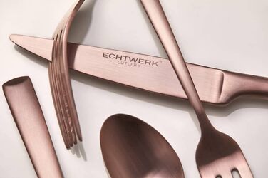 ECHTWERK Avelino Flatware Set, Bronze Edition, 20-Piece, Dinnerware Set for up to 4 People, 18/10 Stainless Steel, Matte Finish, High-Quality Cutlery Set, for Dining Table, Table Decoration for Weddings & Festive Tables