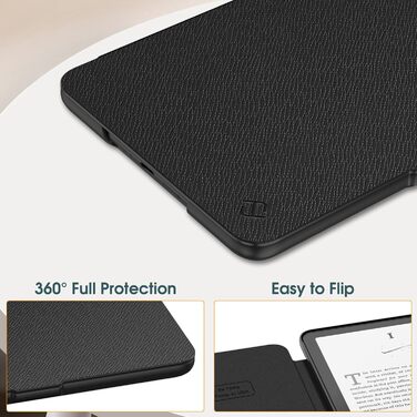 Чохол Fintie для Kindle Paperwhite 12-го покоління (2024/2025) - захисний кейс з авто-ввімкненням/вимкненням, чорний