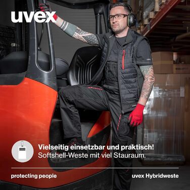 Жилет робочий Uvex tune-up Hybrid для чоловіків - степна, міцна, для активного відпочинку, темно-синій (XXL, чорний/червоний)