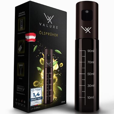 Розпилювач для олії та оцту VALUXE® з УФ-захистом, скляний, нержавіюча сталь, 100 мл (шоколадно-коричневий) - для оливкової олії, кухонний розпилювач