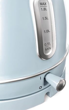 Електричний чайник SWEISS KTL6, Vintage, 1.5 л, нержавіюча сталь, блакитний, 2200 Вт