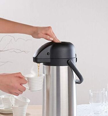 Rosenstein & Söhne Vacuum Pump Carafe: Double-walled vacuum-insulated carafe with pump system, stainless steel, 3 liters (Pump Carafe 3 liters, Coffee Dispenser 3, Insulated Mug)
