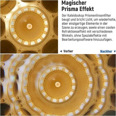 NEEWER Фільтр-призма Kaleidoscope 67mm для фотографії, кристалічне скло, ефект рефракції, змінна кількість мотивів