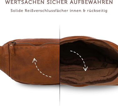 Чоловіча/жіноча поясна сумка Gusti Leather Spencer I з натуральної шкіри, регульований ремінь (колір: коричневий)