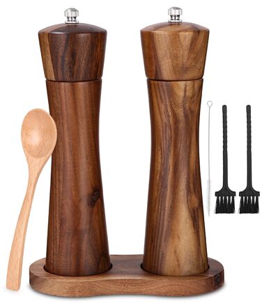 Набір з 2 мельниць для солі та перцю Peugeot з керамічним жорном, 21.5 см, масивне дерево
