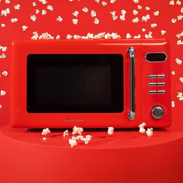 Мікрохвильова піч Cecotec Digitale Proclean 5110: 20 л, ретро-дизайн, 700 Вт, 8 програм, таймер 60 хв, червоний колір, функція грилю та розморожування