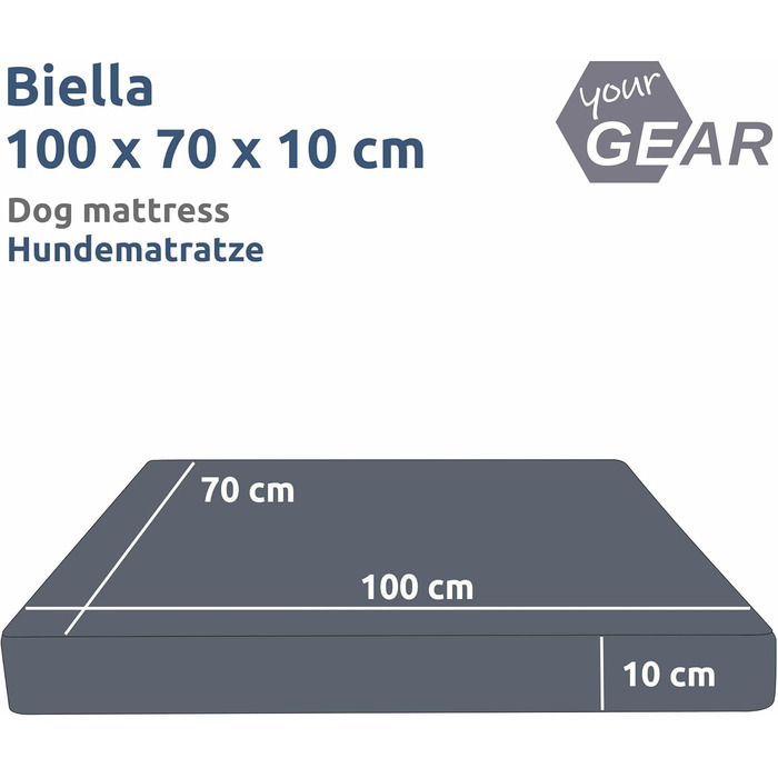 Ваше ліжко для собак GEAR Biella ортопедичне, еко-шкіра, миється, захищає суглоби, високий рівень комфорту (100x70x10 см)