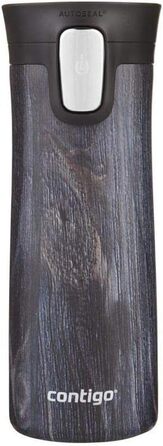 Термокружка Contigo Pinnacle Autoseal, 420 мл, нержавіюча сталь, з кришкою Easy-Clean, BPA-free, Indigo Wood