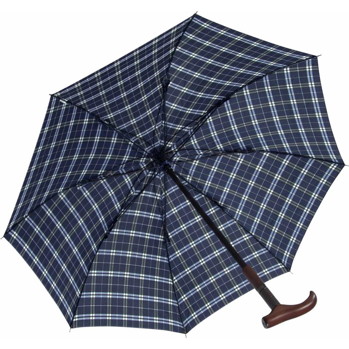 iX-brella Standing Screen, Height Adjustable with Wooden Handle - Blue Checkered