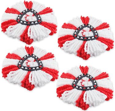4 Microfiber Mop Replacement Head for Vileda Turbo Mop, Replacement Cover Compatible with Vileda EasyWring Spin Mop and Clean Turbo Floor Mop