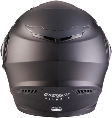 Мотошолом ARMOR HELMETS AF-77 матовий чорний, інтеграл, повнолицевий, для мотоцикла, скутера, спортбайка, ECE 22.05, сонцезахисний візор, швидкознімний замок, розмір L (59-60 см)