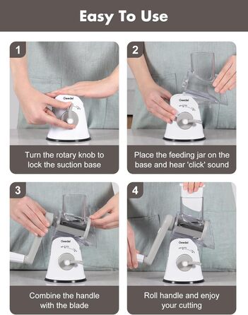 Трояк для овочів та сиру з 3 наборами ножів, білий. Ідеально для нарізки овочів, сиру, горіхів. 5 ножів