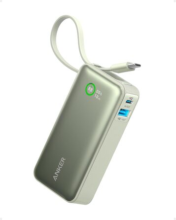 Powerbank Anker Nano 10000mAh з USB-C кабелем, PD 30W, 1xUSB-C, 1xUSB-A, для iPhone, MacBook, Galaxy, iPad, AirPods