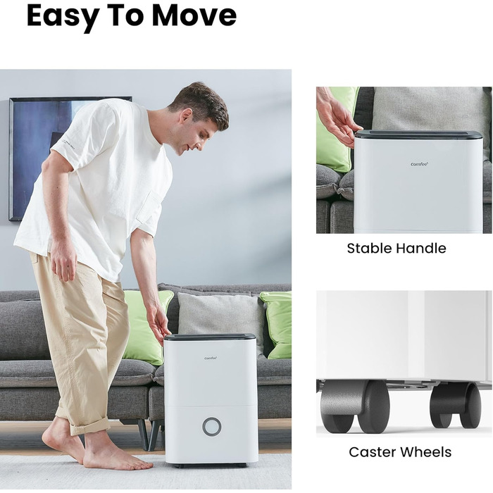 Зволожувач повітря COMFEE' MDDF-20DEN7: 20л/день, 40м², 3 режими, таймер, 3л бак