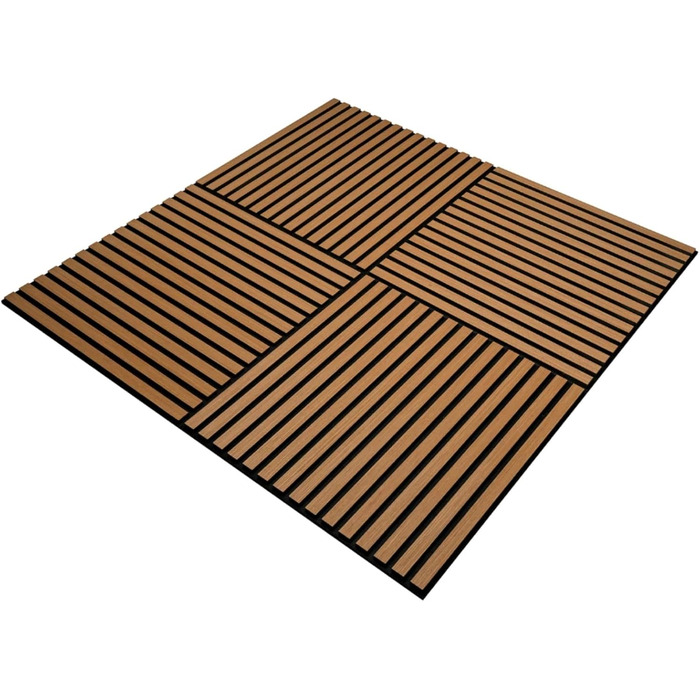 Акустичні настінні панелі HORI з ефектом дерева для шумоізоляції та декору, 60x60x1,8 см, Natural Oak (натуральний дуб, олійоване покриття)