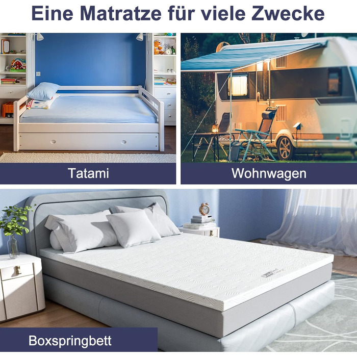 Топер для матраца BedStory 140x200 см, 7 см, двосторонній H2/H3, 7 зон, холодна піна, для бокспрінг-ліжка, дивана, кемпера
