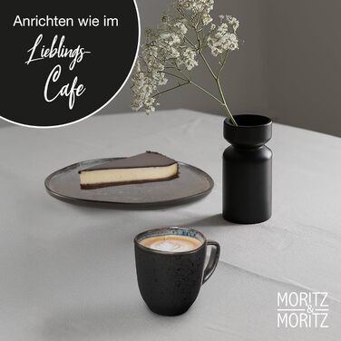 Набір келихів для кави Moritz & Moritz ORGANIC 6 шт. - сірий керамічний набір з неповторним градієнтом кольору, придатний для миття в посудомийній машині