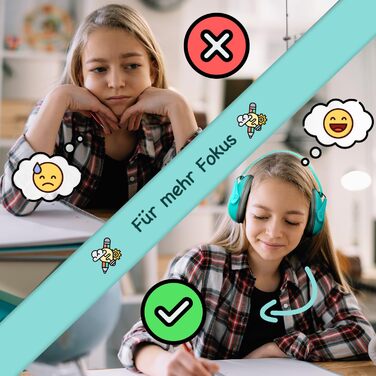 Навушники для дітей - захист від шуму, рожевий (м'ятно-зелений)