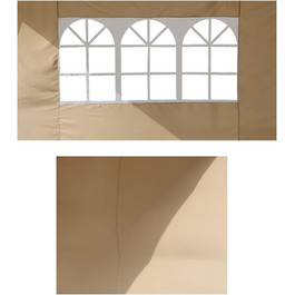 2.5x2.5M Foldable Terrace Roof, Water-Repellent, Made of Steel and Polyester (Beige Side Walls)
