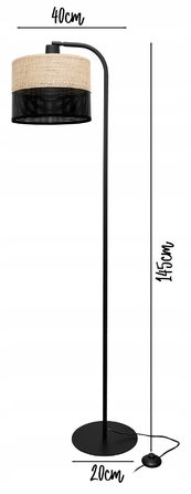 Підлогова лампа Glimex Modern E27 60 Вт, бежевий, коричневий, чорний