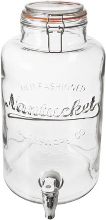 ORION GROUP Retro Drink Dispenser | 6.7 L | Glass Lemonade Dispenser Tap | Bottle with Tap Glasses Drinking Glasses Cocktail Drinking